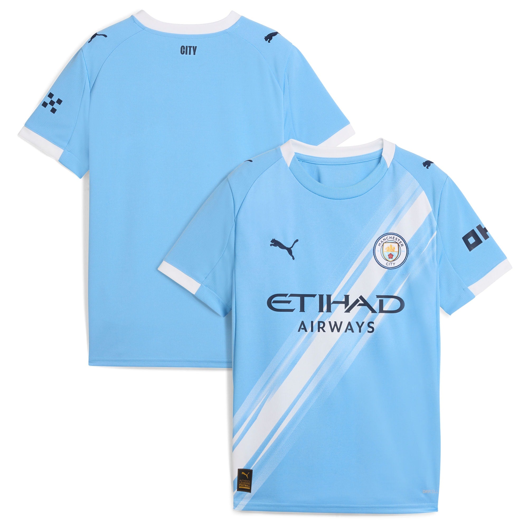 Manchester City Puma Youth 2025/26 Away Replica Jersey - Black/Green/Light Blue