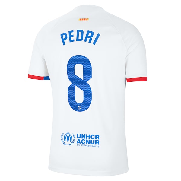 Pedri Barcelona Nike 2023/24 Away Replica Jersey - White/Aqua/Royal
