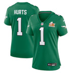 Jalen Hurts Philadelphia Eagles Nike Women's Super Bowl LIX 2nd Alternate Game Jersey - Kelly Green