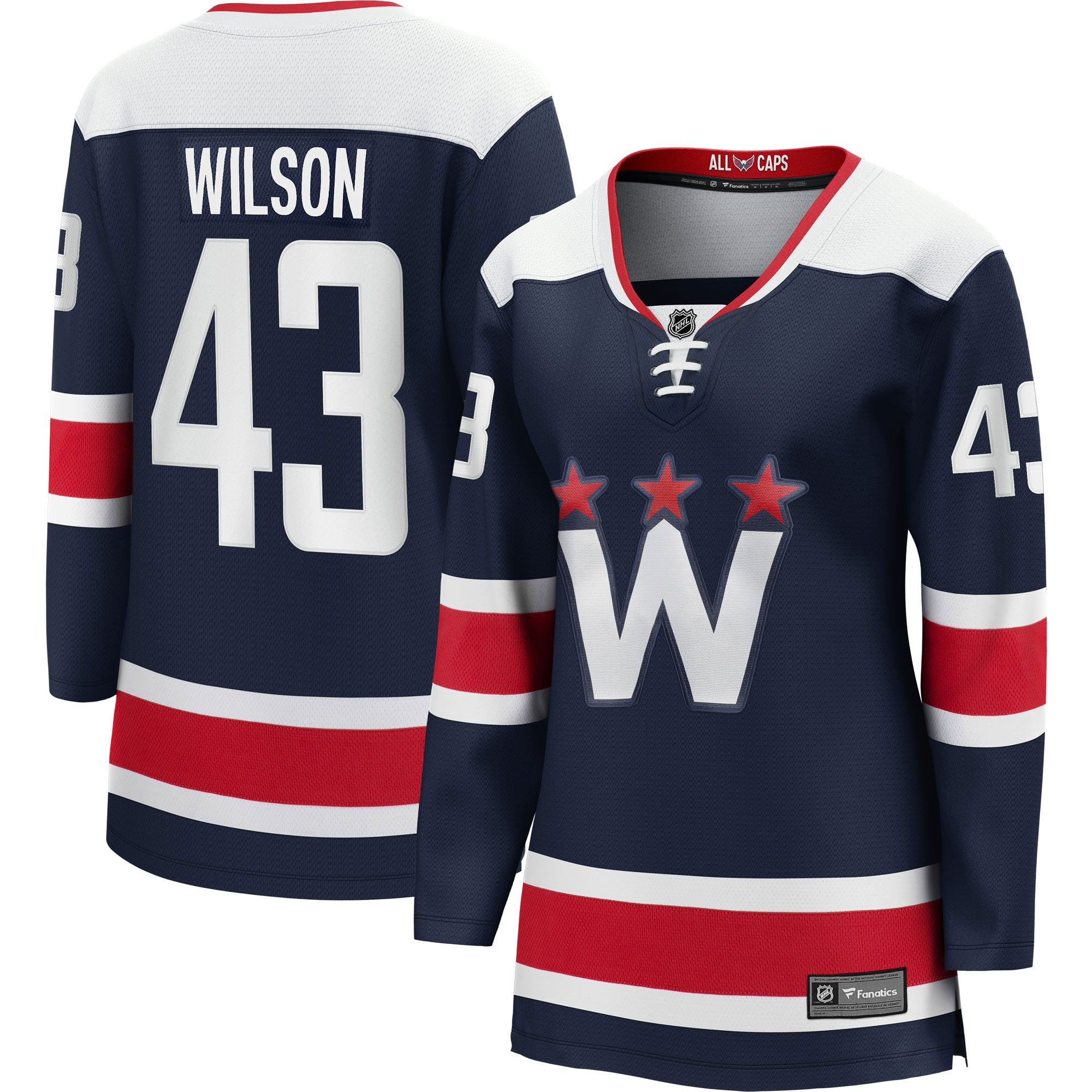 Tom Wilson Washington Capitals  Women's Alternate 50th Anniversary Premier Breakaway Player Jersey - Black/Navy/Red