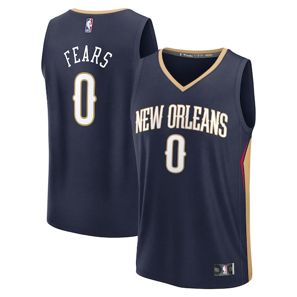 Jeremiah Fears New Orleans Pelicans  Youth 2025 NBA Draft First Round Pick Fast Break Replica Jersey - Icon Edition - Navy