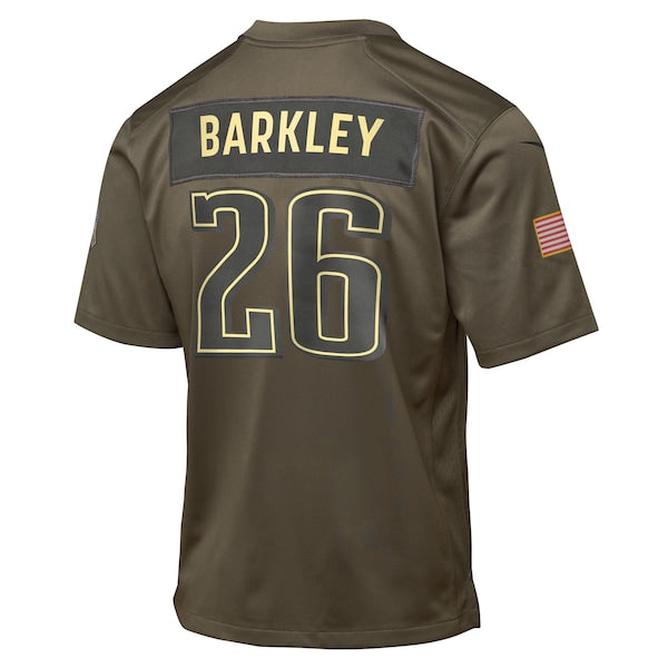 Saquon Barkley Philadelphia Eagles Nike Youth 2025 Salute to Service Game Jersey - Olive