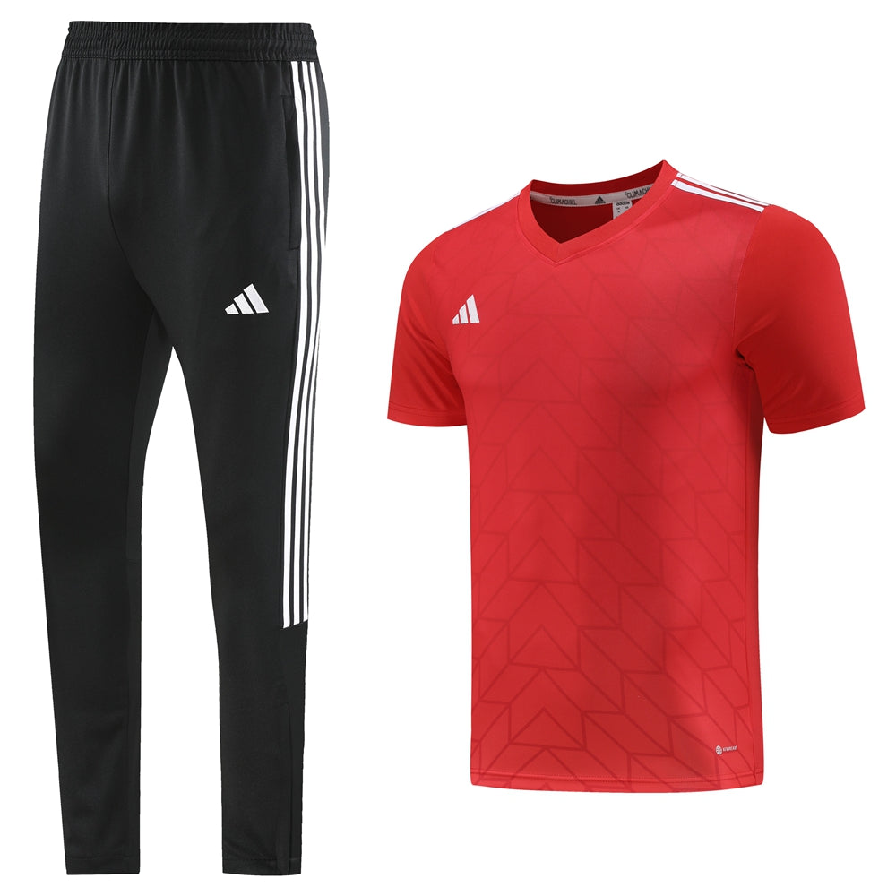 Adidas Short Sleeve Training Jersey Set - AD05- Red/Black