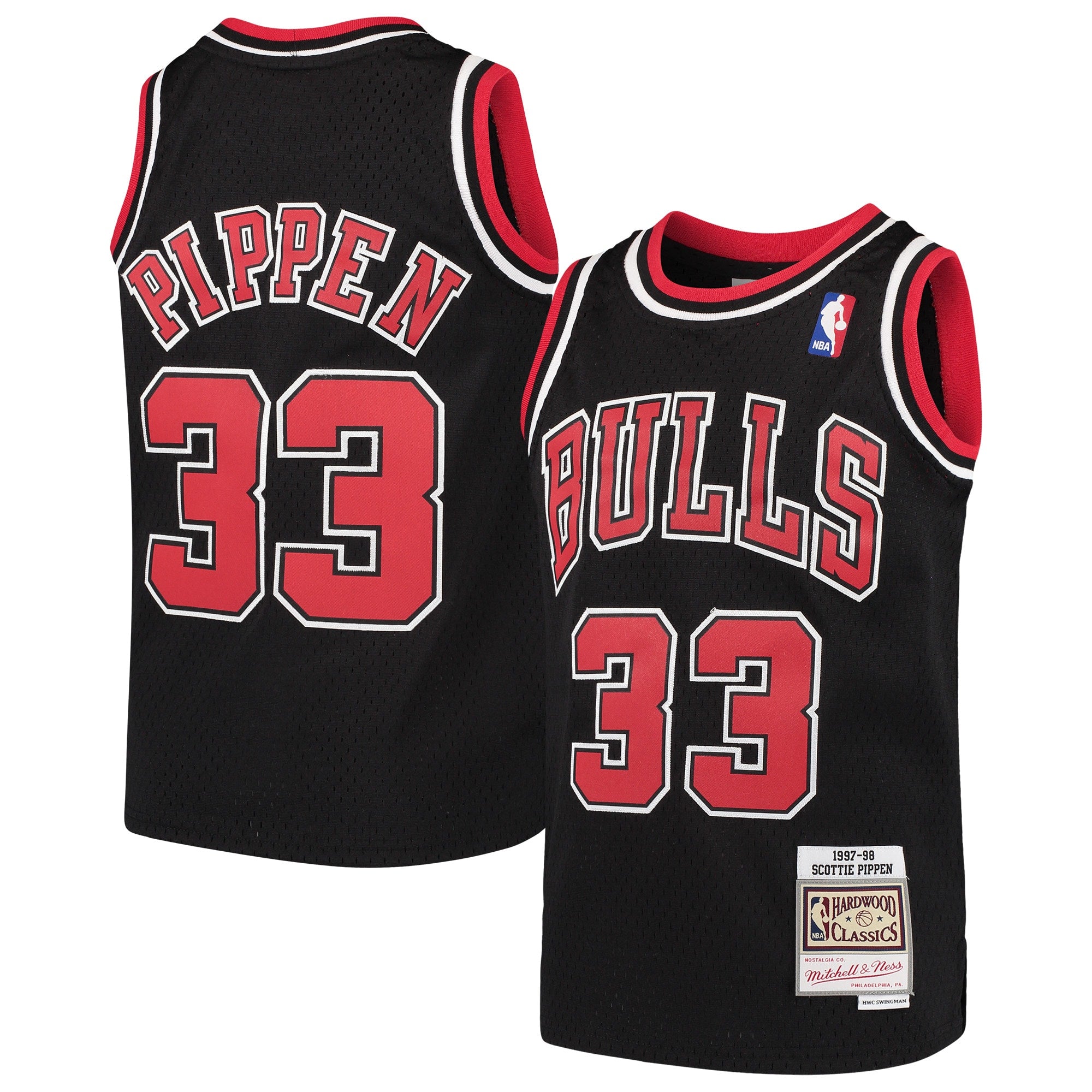 Scottie Pippen Chicago Bulls  Youth 1997/98 Hardwood Classics Swingman Jersey - White/Red/Black