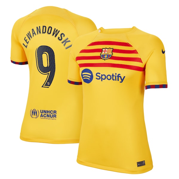 Robert Lewandowski Barcelona Nike Women's 2022/23 Fourth Breathe Stadium Replica Player Jersey - Yellow