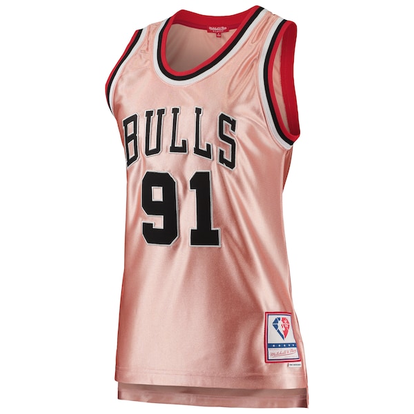 Dennis Rodman Chicago Bulls Women's 75th Anniversary Rose Gold 1997 Swingman Jersey - Pink