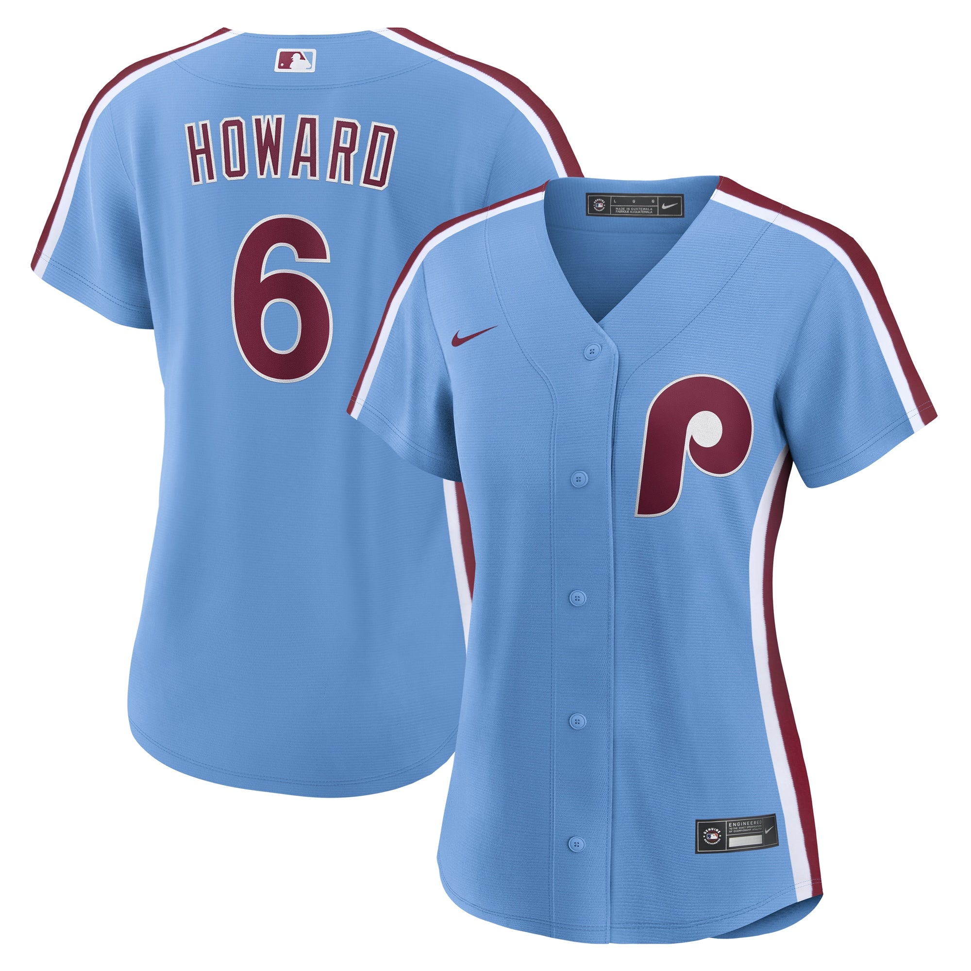 Ryan Howard Philadelphia Phillies Nike Women's Replica Jersey - White/Light Blue