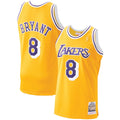 Men's Los Angeles Lakers Kobe Bryant Gold 1996-97 Hardwood Classics Authentic Player Jersey