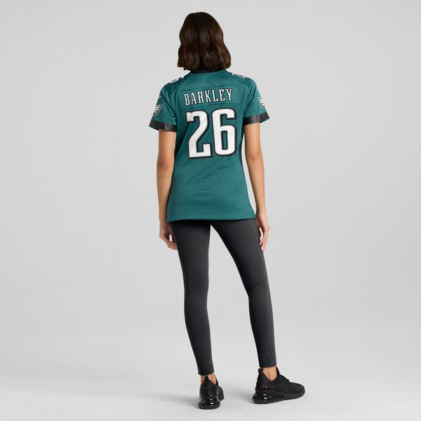 Saquon Barkley Philadelphia Eagles Nike Women's Super Bowl LIX Game Player Jersey - Midnight Green