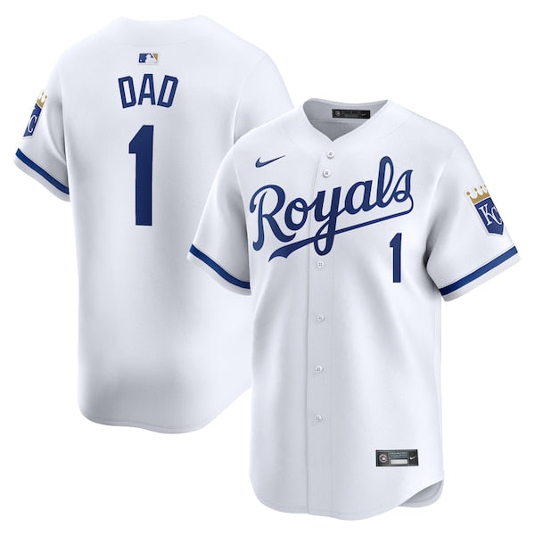 Kansas City Royals Nike #1 Dad Home Limited Jersey - White