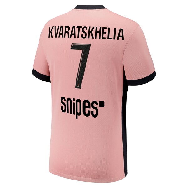 Khvicha Kvaratskhelia Paris Saint-Germain Nike Youth 2024/25 Third Replica Player Jersey - Pink