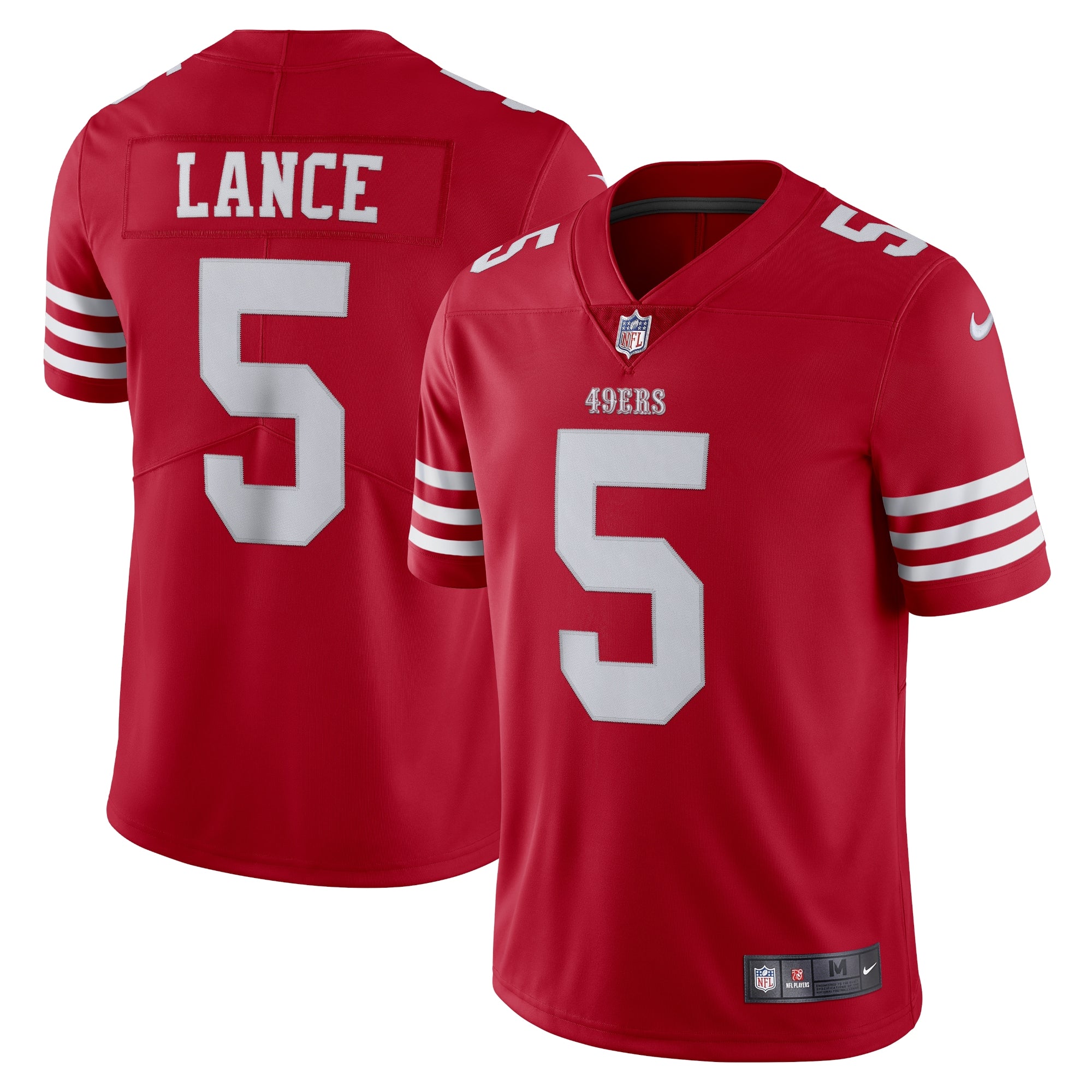 Trey Lance San Francisco 49ers Nike Vapor Limited Jersey - White/Red/Scarlet