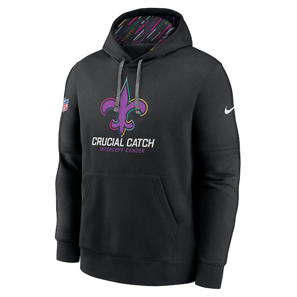 New Orleans Saints Nike 2024 NFL Crucial Catch Club Pullover Hoodie - Black