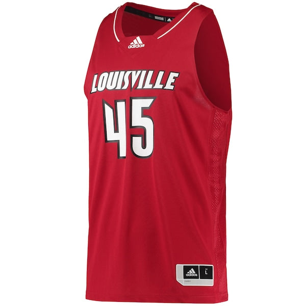#45 Louisville Cardinals adidas Swingman Basketball Jersey - Red/White/Black