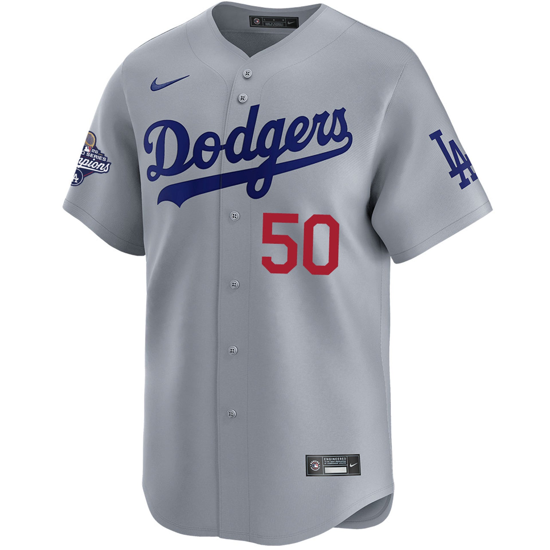 Mookie Betts Los Angeles Dodgers Nike 2025 World Series Champions Limited Player Jersey - Grey