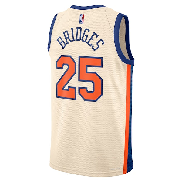 Mikal Bridges New York Knicks Nike Unisex 2025/26 Swingman Jersey - Cream - City Edition