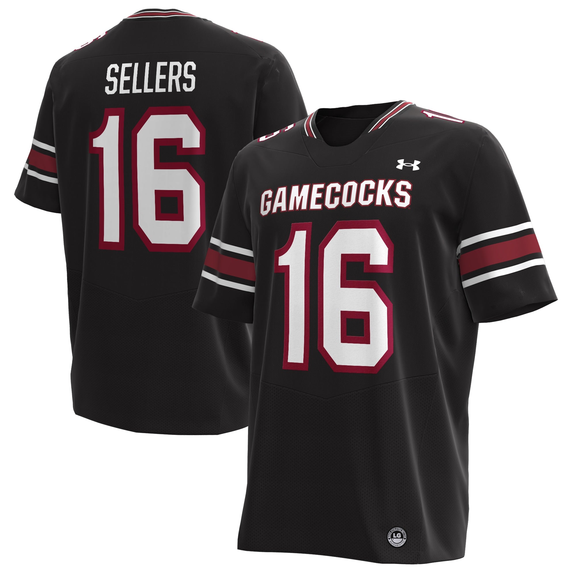 Men's Under Armour LaNorris Sellers South Carolina Gamecocks NIL Football Replica Player Jersey - Garnet/Black