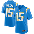 Jalen Guyton Los Angeles Chargers Nike Game Player Jersey - Powder Blue