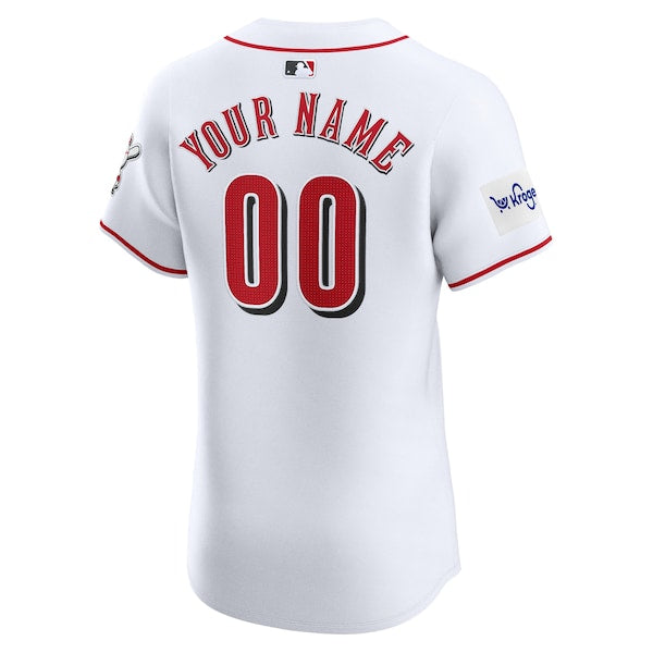 Cincinnati Reds Nike Home Elite Custom Patch Jersey - White