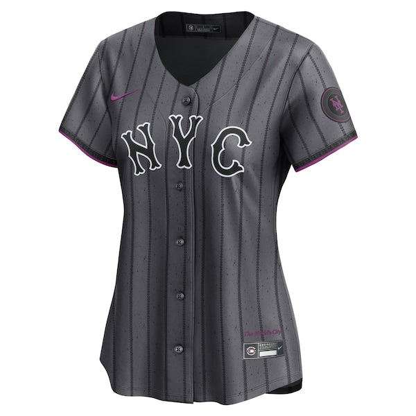 New York Mets Nike Women's 2024 City Connect Limited Player Jersey - Graphite