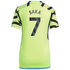 Bukayo Saka Arsenal adidas Women's 2023/24 Away Replica Player Jersey - Yellow/Green/Red
