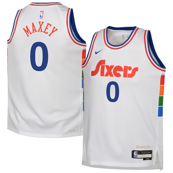 Tyrese Maxey Philadelphia 76ers Nike Youth 2024/25 Swingman Player Jersey - City Edition - White