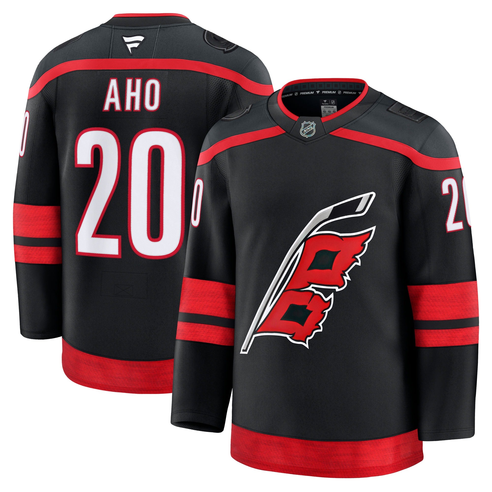 Sebastian Aho Carolina Hurricanes  Alternate Premium Jersey - Red/Black/White