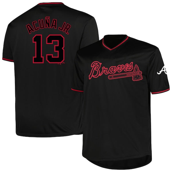 Ronald Acuña Jr. Atlanta Braves Profile Big & Tall Pop Fashion Player Jersey - Black