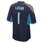 JC Latham Tennessee Titans Nike 2024 NFL Draft First Round Pick Player Game Jersey - Navy