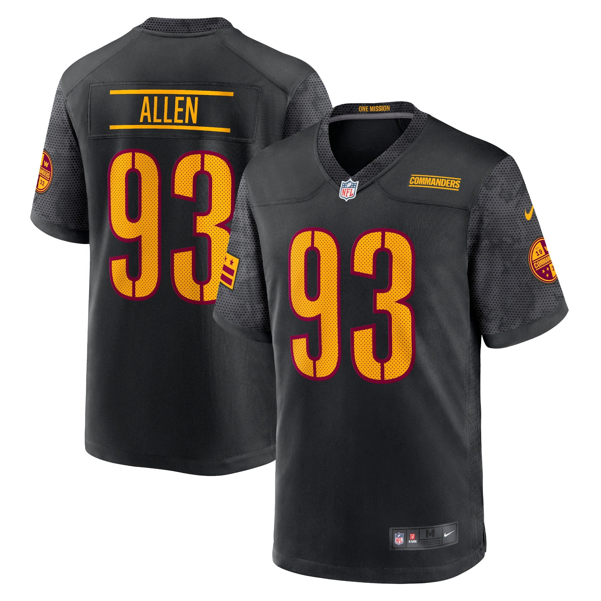 Jonathan Allen Washington Commanders Nike Game Jersey - Burgundy/Black/White