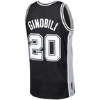 Manu Ginobili San Antonio Spurs 2002-03 Hardwood Classics Player Swingman Jersey - Black