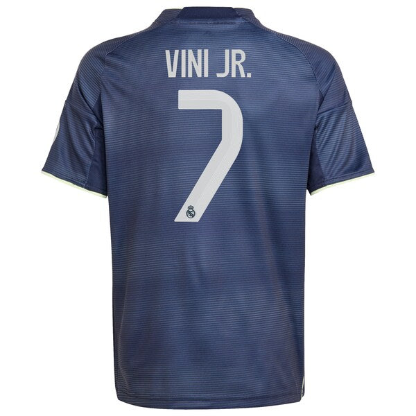 Vini Jr. Los Merengues adidas Youth 2025/26 Away Replica Player Jersey - Blue/White