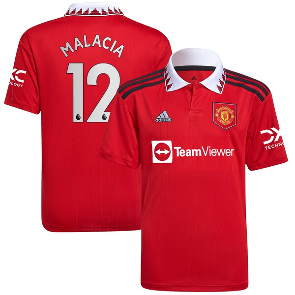 Tyrell Malacia Manchester United adidas Youth 2022/23 Home Replica Player Jersey - Red
