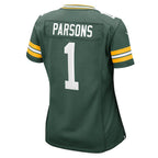Women's Green Bay Packers Micah Parsons Nike Green Game Player Jersey
