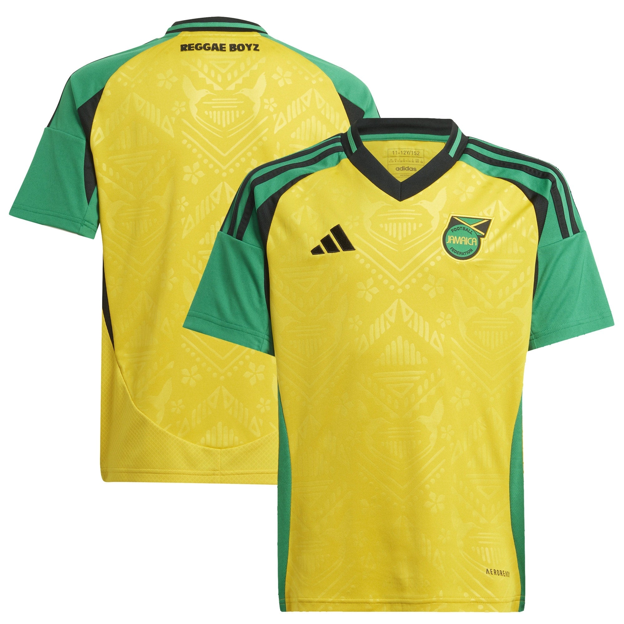 Jamaica National Team adidas Youth 2024 Away Replica Jersey - Black/Yellow