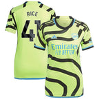 Declan Rice Arsenal adidas Women's 2023/24 Away Replica Player Jersey - Yellow/Green/Red