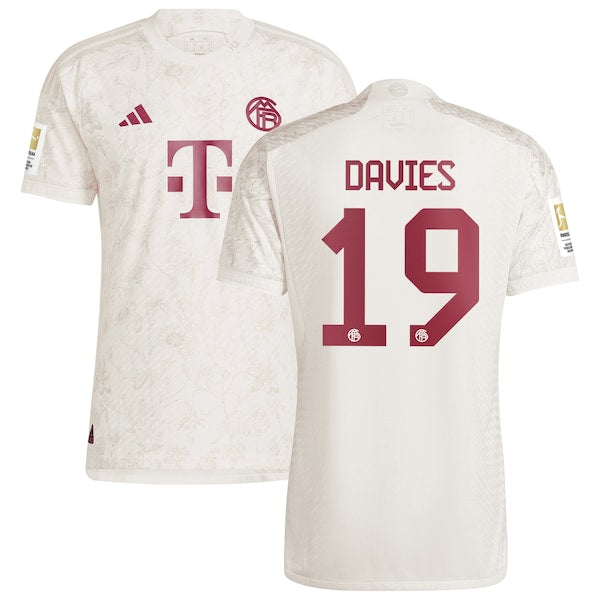 Alphonso Davies Bayern Munich adidas 2023/24 Third Authentic Jersey - White