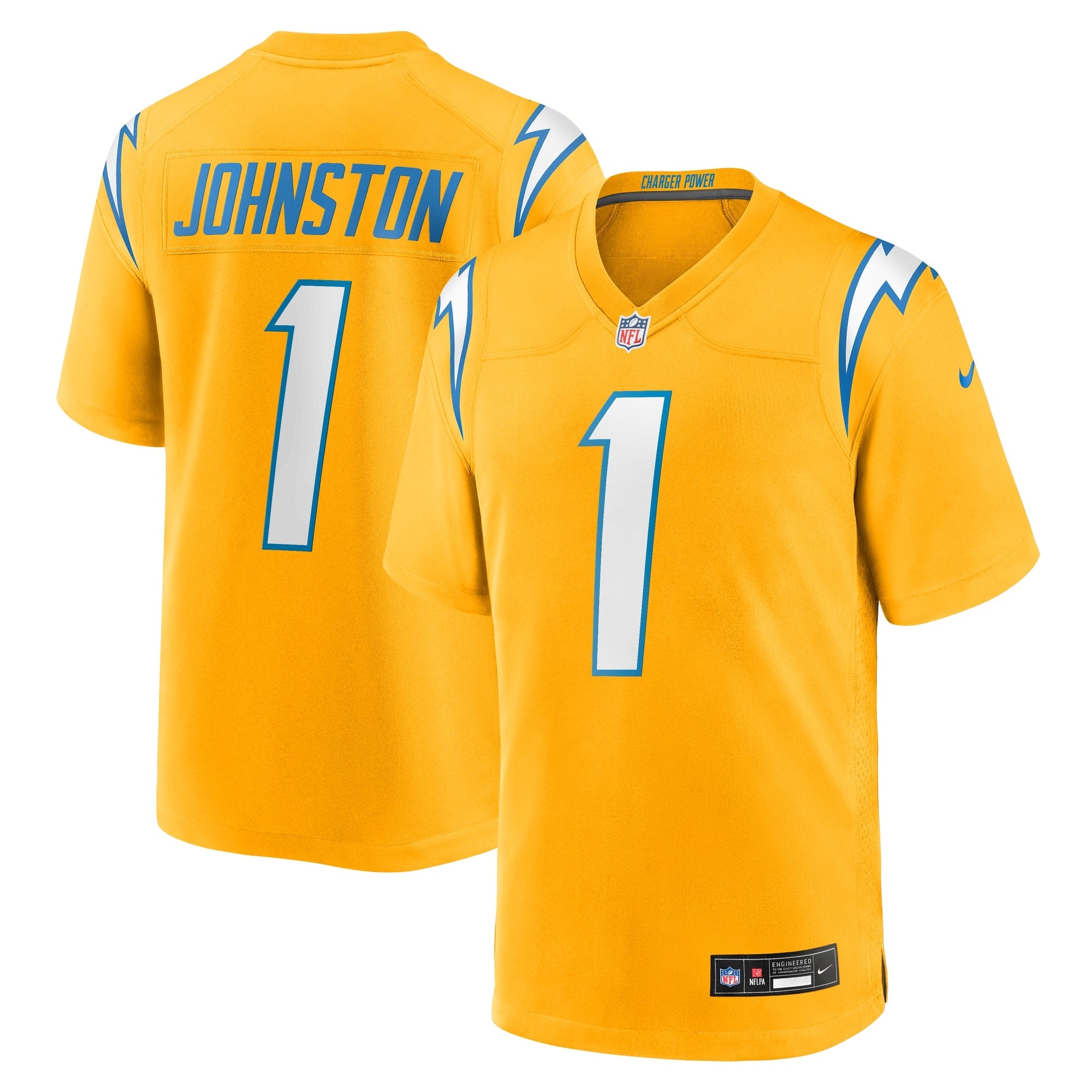 Quentin Johnston Los Angeles Chargers Nike Alternate Super Chargers Game Player Jersey - Navy/Powder Blue/Gold
