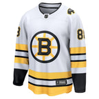 David Pastrnak Boston Bruins  Away Breakaway Player Jersey - White/Black