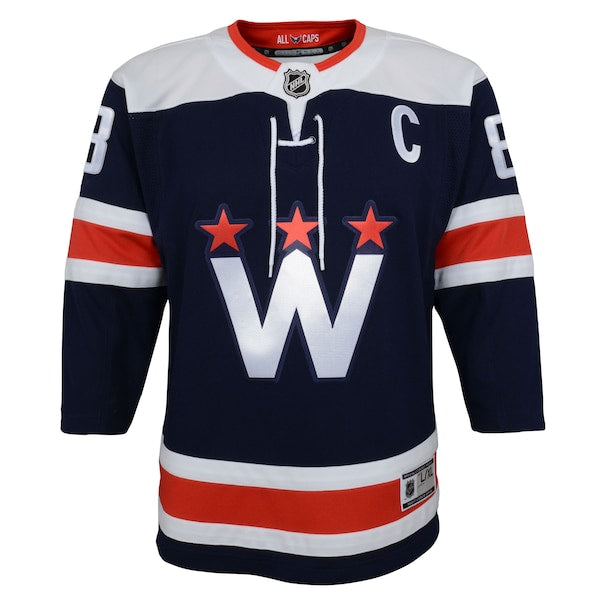 Alexander Ovechkin Washington Capitals Youth 2020/21 Alternate Premier Player Jersey - Navy/Red
