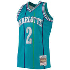 Larry Johnson Charlotte Hornets 1996/97 Hardwood Classics NBA 75th Anniversary Diamond Swingman Jersey - Teal