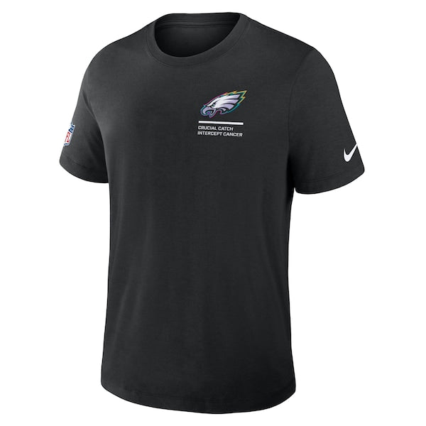 Philadelphia Eagles Nike 2025 NFL Crucial Catch Tri-Blend Dri-FIT T-Shirt - Black