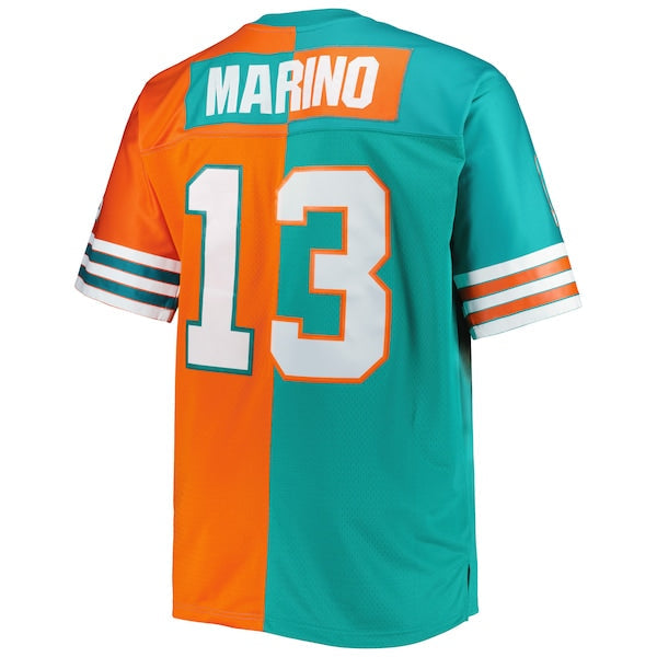 Dan Marino Miami Dolphins Big & Tall Split Legacy Retired Player Replica Jersey - Aqua/Orange