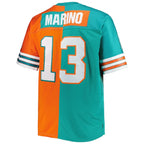 Dan Marino Miami Dolphins Big & Tall Split Legacy Retired Player Replica Jersey - Aqua/Orange