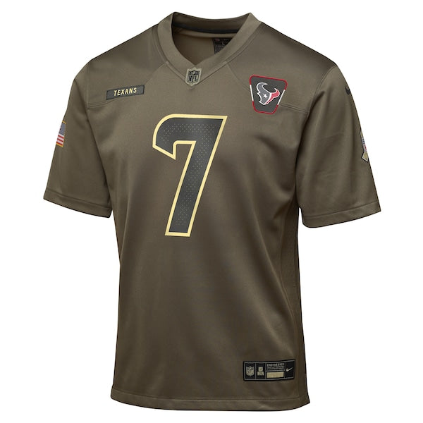 C.J. Stroud Houston Texans Nike Youth 2025 Salute to Service Game Jersey - Olive