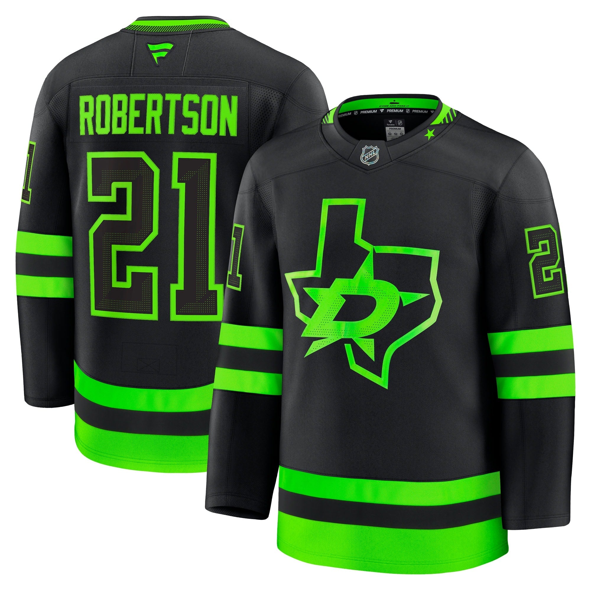 Jason Robertson Dallas Stars  Home Premium Jersey - Kelly Green/Black