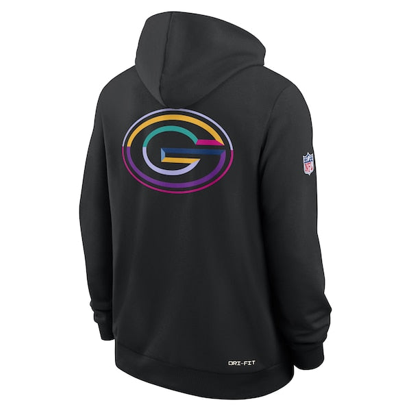 Green Bay Packers Nike 2025 NFL Crucial Catch Sideline Standard Issue Dri-FIT Hoodie - Black
