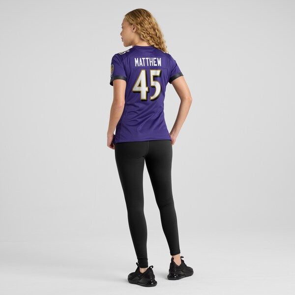 Christian Matthew Baltimore Ravens Nike Women's  Game Jersey -  Purple