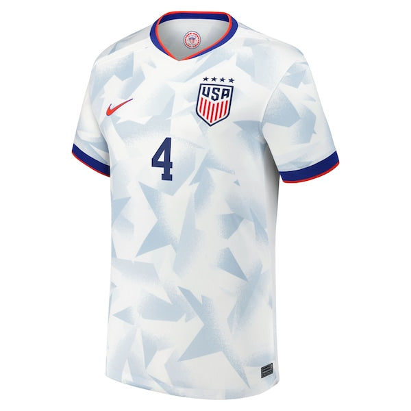 Naomi Girma USMNT Nike Youth 2025 Home Replica Player Jersey - White