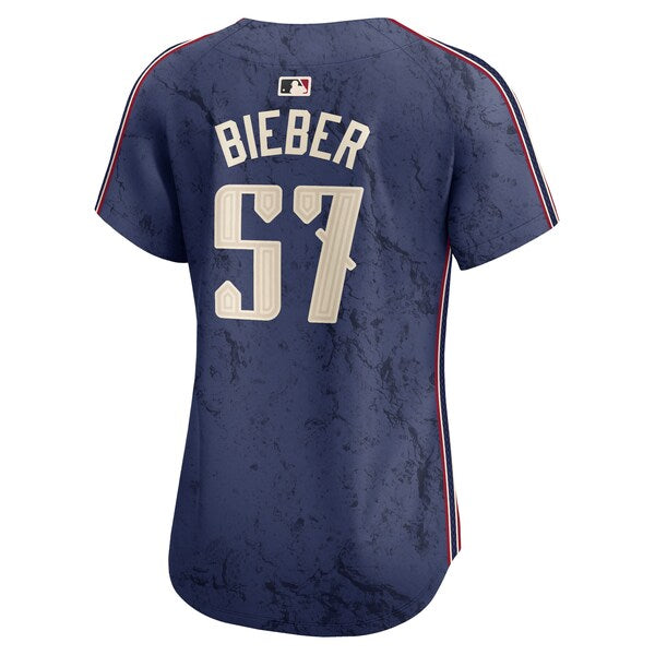 Shane Bieber Cleveland Guardians Nike Women's 2024 City Connect Limited Jersey - Navy